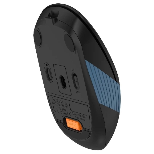 Мышь беспроводная A4Tech Fstyler FB10C черный/синий, 2000 dpi, радиоканал, Bluetooth, USB, кнопки - 4