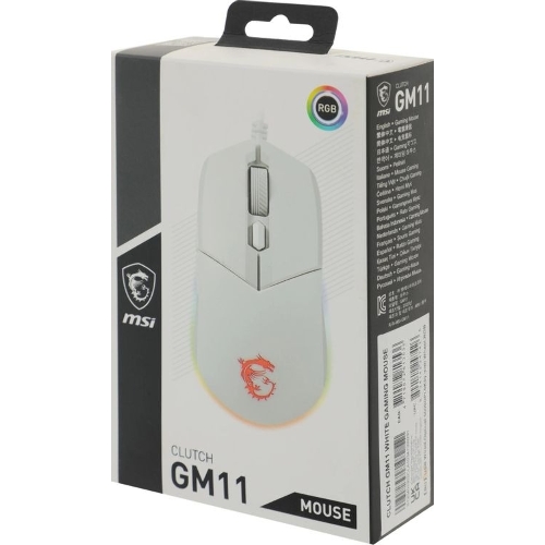 Мышь проводная MSI Clutch GM11 белый, 5000 dpi, USB, кнопки - 6