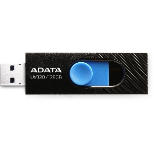 Флешка USB ADATA UV320 (AUV320-128G-RBKBL), 128Gb, USB 3.2, R/W 100/30, черный/голубой