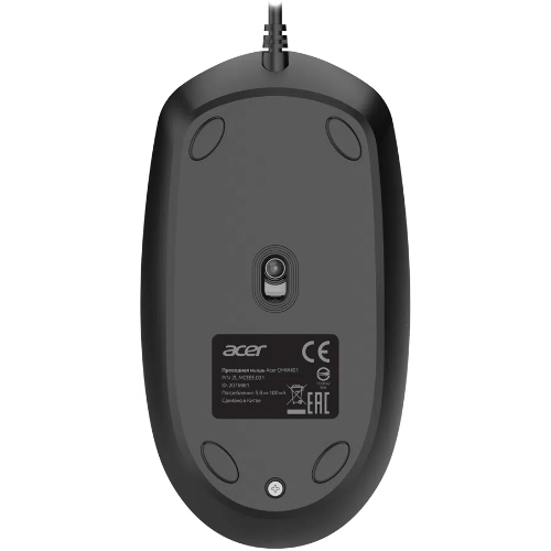 Мышь проводная Acer OMW401 черный, 2000 dpi, USB, кнопки - 4