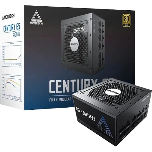 Блок питания Montech ATX 850W CENTURY GOLD G5, 850 Вт, 80 PLUS GOLD, 120 мм, модульный, черный