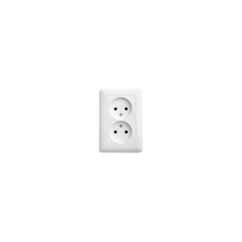 Розетка WESSEN RS16-235-BХИТ белый 2-ая б/з 10А скрытый монтаж