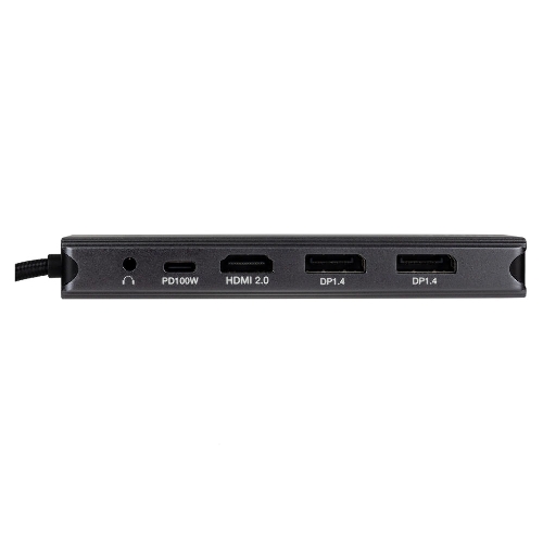 USB-концентратор HIPER HP-DS11-01, USB Type-C, USB Type-C/HDMI/USB-A/microSD/SD/DisplayPort/3.5мм/RJ45, USB