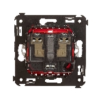 Розетка DKC Avanti 4401003 2P+E со шторками, красный квадрат