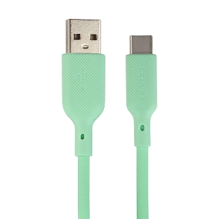 Кабель USB-A to Type-C, silica gel, 1м, 3A, 18W (gren)