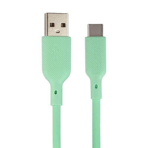 Кабель USB-A to Type-C, silica gel, 1м, 3A, 18W (gren)