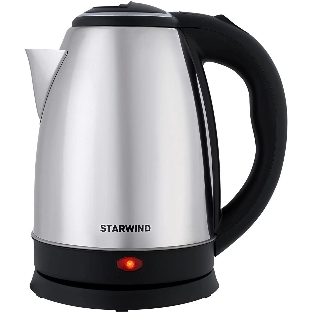 Чайник электрический Starwind SKS1771 1.8 л, 1700 Вт, серебристый/черный корпус: металл/пластик