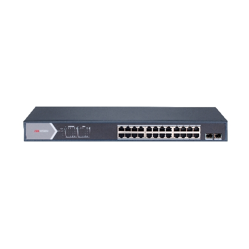 Коммутатор Hikvision DS-3E0526P-E/M, 24×1 Гбит/с PoE+ + 2×1 Гбит/с SFP, неуправляемый