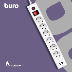 Сетевой фильтр Buro BU-SP1.8 USB 2A-W 1.8 м, 6 розеток, белый, коробка