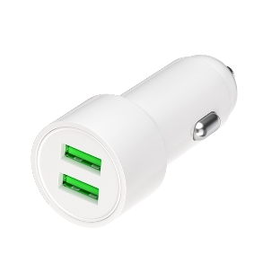 Автомобильное зарядное устройство Maxvi CCM-PS242 белый 2.4A 12W, 2xUSB