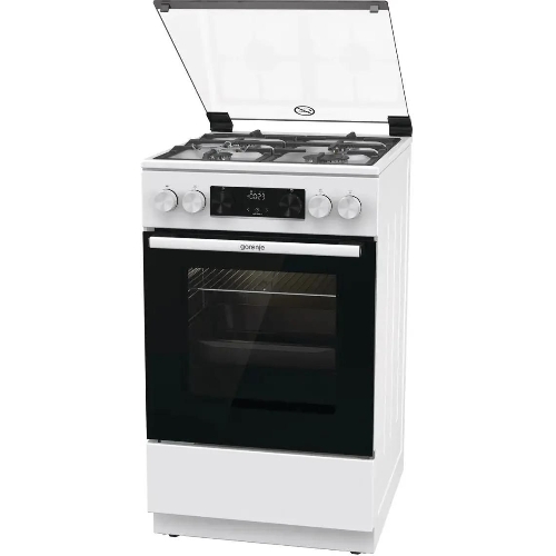 Плита Газовая Gorenje GGI5C22WF, газовая духовка, стеклянная крышка, чугун, белый