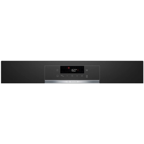 Встраиваемый духовой шкаф с добавлением пара Bosch HQG572EB3 Serie 4, Auto Pilot 15, объем 71 л , 9 режимов нагрева, 3D Hotair, Soft move door,телескопические направляющие 1уровень,гидролиз и пиролиз, сенсорное управление, черный+профиль из нержавеющей стали