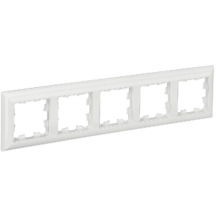 Рамка 5-местная IEK BRITE РУ-5-Бр DECOR 3D-форма белый