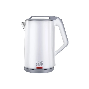 Чайник электрический Homestar HS-1036 1.8 л, нержавейка+пластик, белый, двойной корпус (12)