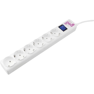 Сетевой фильтр PowerCube, PC 5 м 6 р, белый, 16А, SPG6-A2