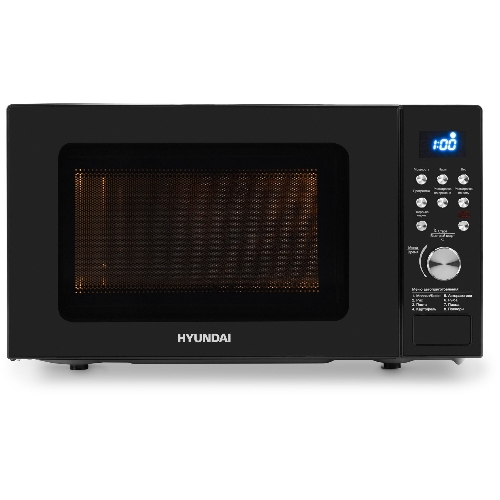 Микроволновая печь Hyundai HYM-D3033 черный, 20 л, 700 Вт, переключатели - кнопки, электронный поворотный механизм