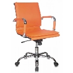 Кресло руководителя Бюрократ CH-993-Low/orange оранжевый, низкая спинка, искусственная кожа, крестовина хромированная