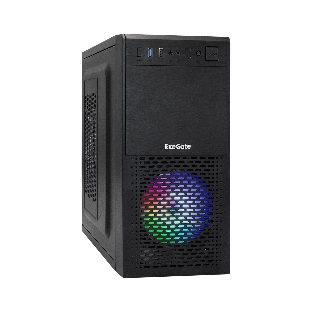 Компьютерный корпус Minitower ExeGate mEVO-7807-XP500 (mATX, БП XP500 с вент. 12см, 1*USB+1*USB 3.0, черный, 1 вент. 12см с RGb подсветкой)