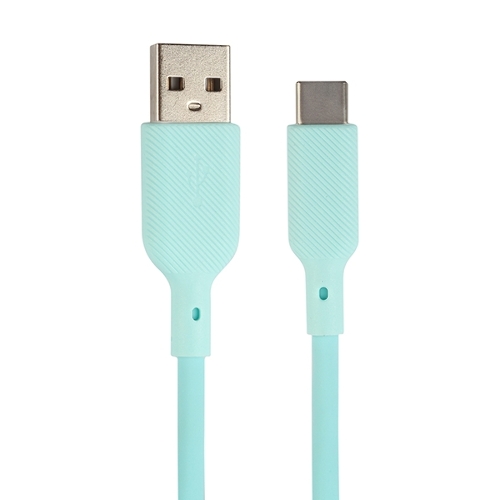 Кабель USB-A to Type-C, silica gel, 1м, 3A, 18W (blue)