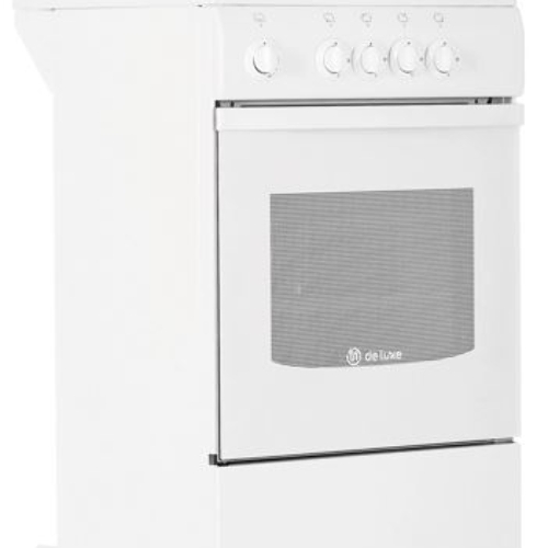 Плита газовая De Luxe 5040.45Г (Щ) -001 белый, конфорок 4 газовых, духовка 46 л, 50 см x 85 см x 50 см