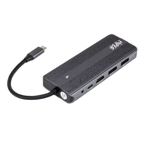 USB-концентратор HIPER HP-DS11-01, USB Type-C, USB Type-C/HDMI/USB-A/microSD/SD/DisplayPort/3.5мм/RJ45, USB