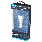 Автомобильное зарядное устройство Maxvi CCM-PS242 белый 2.4A 12W, 2xUSB