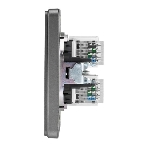 Розетка Kranz ROUND компьютерная двойная RJ45+RJ45 кат6 с/у титан