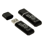 Флешка USB Smartbuy Glossy series black (SB16GbGS-K), 16Gb, USB 2.0, R/W 25/15, черный