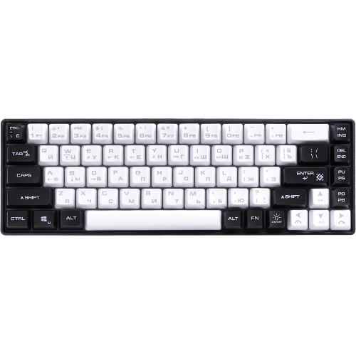 Клавиатура проводная игровая Defender Aris GK-349 RU,черный/белый,68кн+FN,радуж,1.5м