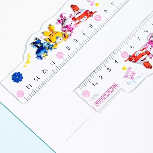 Линейка Deli Super Wings EH658 пластик дл. 15 см ассорти