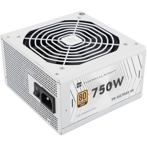 Блок питания 750W/Power Supply Thermalright, 750W 80+ Gold (ATX, 3.1, PCIe 5.1, Non-modular, 1x24(20+4)pin, 1xCPU 8(4+4)pin, 2xPCIe*2 8(6+2)pin, 5xSATA3, 1x12+4pin (12VHPWR PCIe 5.1 12+4pin 600mm), 3xMOLEX4pin, Active, 120x120мм, 150x140x86mm, APFC, white)