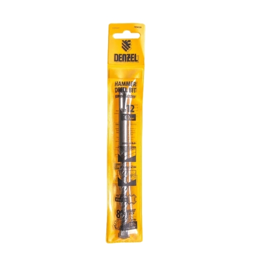 Бур по бетону Denzel двойная спираль, Cobalt W-tip, 12x160 мм, SDS PLUS