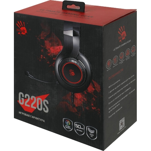 Гарнитура Bloody G220S чёрный, проводная, подсветка