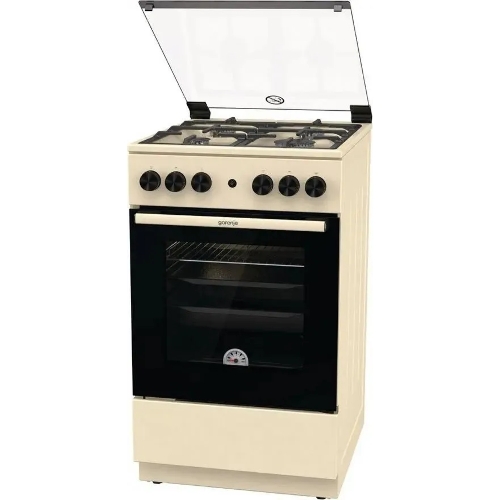Плита газовая Gorenje GG5A21BEF бежевый, конфорок 4 газовых, духовка 70 л, 50 см x 85 см x 59.4 см