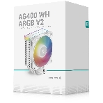 Кулер для процессора DEEPCOOL AG400 WH ARGb V2 белый 120мм алюминий+медь 2100rpm 31.6db 4-pin 220W 152мм