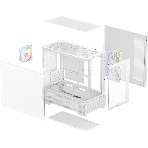 Компьютерный корпус Deepcool CG380 3F WH без БП, боковое окно (панорама), 3x120мм ARGB PWM вентилятора, белый, mATX