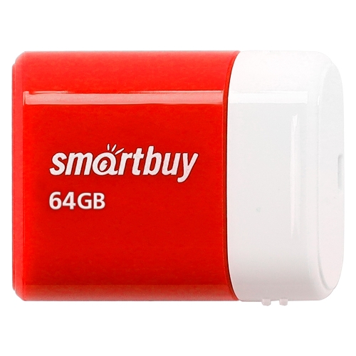 Флешка USB Smartbuy LARA Red (SB64GBLARA-R), 64Gb, USB 2.0, R/W 15/5, красный/белый