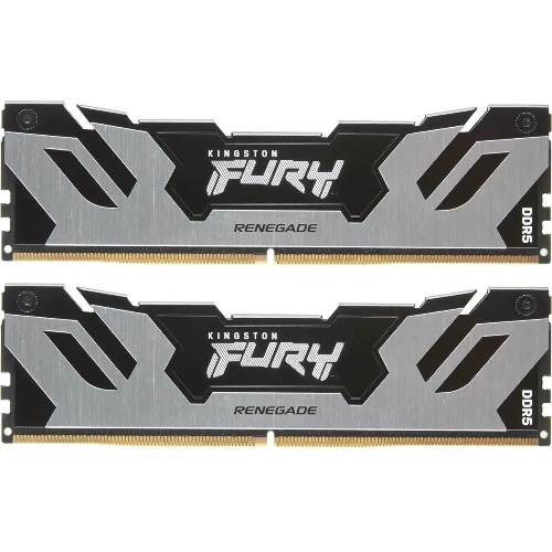 Оперативная память Kingston Fury Renegade, DDR5, 32Gb (2x16Gb), 7600MHz, CL38, DIMM, с радиаторами, серебристый/черный