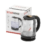 Чайник электрический Starwind SKG1052 1.8 л, 1500 Вт, темно-коричневый/бронзовый (корпус: стекло)
