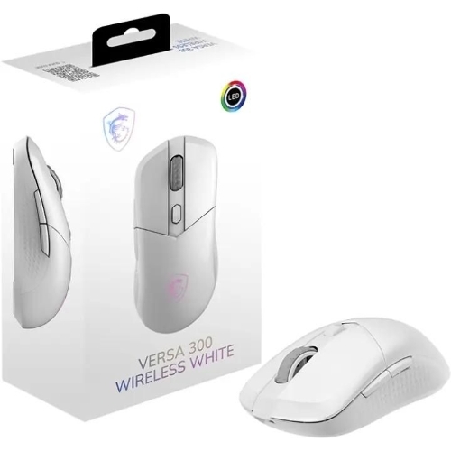 Мышь беспроводная/проводная MSI VERSA 300 белый, 8000 dpi, радиоканал, Bluetooth, USB, кнопки - 6