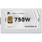 Блок питания 750W/Power Supply Thermalright, 750W 80+ Gold (ATX, 3.1, PCIe 5.1, Non-modular, 1x24(20+4)pin, 1xCPU 8(4+4)pin, 2xPCIe*2 8(6+2)pin, 5xSATA3, 1x12+4pin (12VHPWR PCIe 5.1 12+4pin 600mm), 3xMOLEX4pin, Active, 120x120мм, 150x140x86mm, APFC, white)