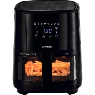 Аэрофритюрница Ariete Air fryer 4626/00 черный, 1300 Вт, 6 л, сенсор, 8 программ