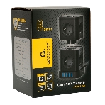 Сетевой фильтр Cablexpert Tower TWR-9-U4-B-2, 9 р, 16А, 4хUSB, 3.1А, 2 м, ур.защиты 4+, черный, коробка