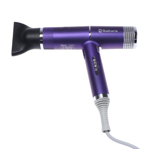 Фен SAKURA SA-4051V фиолетовый/серый, 1600 Вт, компактный