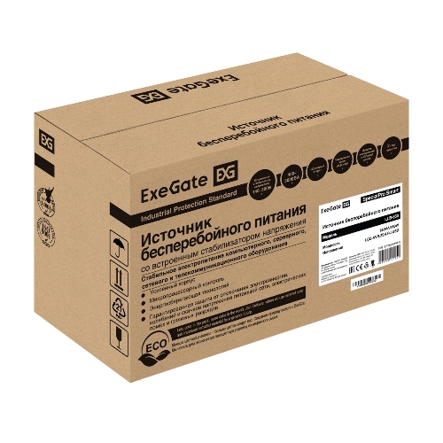 Источник бесперебойного питания ExeGate EP285581RUS SpecialPro Smart LLB-650.LCD.AVR.EURO.RJ.USB 650VA/360W, LCD, AVR, 2 евророзетки, RJ45/11, USB, черный