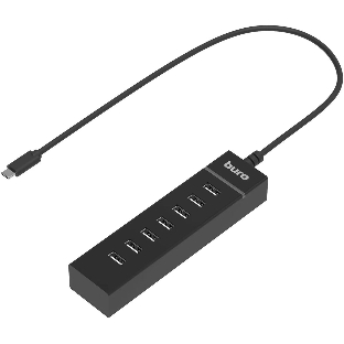 USB-концентратор Buro BPH-C-P107, USB-C, USB 2.0 7 портов, USB