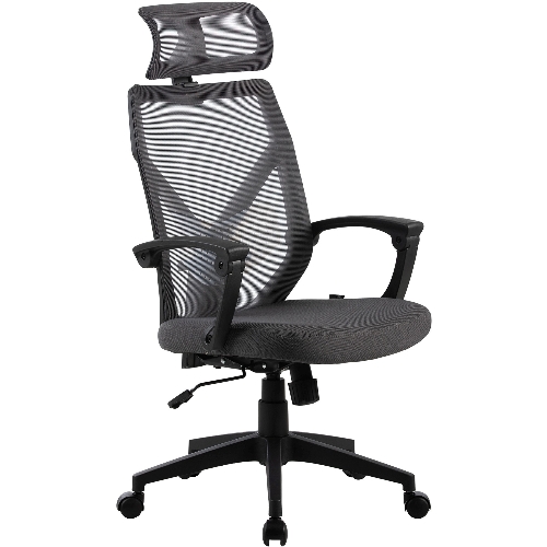 Кресло Cactus CS-MC414-GY черный, сетка, подголовник