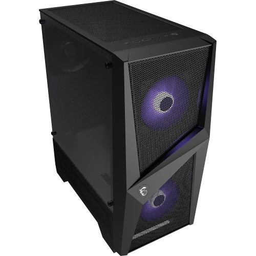 Компьютерный корпус MSI MAG FORGE 100M/mid-tower, ATX, tempered glass side panel/2x RGb 120мм & 1x 120мм fans inc./MAG FORGE 100M