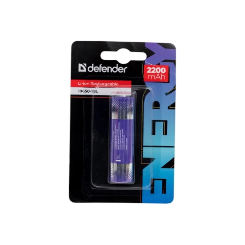 Аккумуляторная батарея Defender 18650-1BL 2200 mAh Li-ion, блистер, 1 шт.