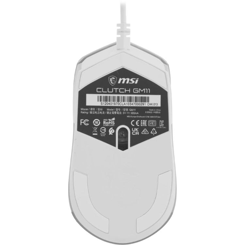 Мышь проводная MSI Clutch GM11 белый, 5000 dpi, USB, кнопки - 6